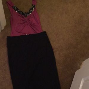 Top with pencil skirt